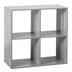 Étagère en bois 4 cases Mix coloris gris - Le Dépôt Bailleul