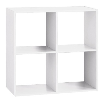 Étagère en bois 4 cases Mix coloris blanc - Le Dépôt Bailleul