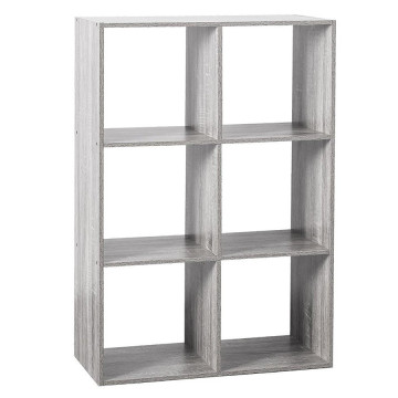 Étagère en bois 6 cases Mix coloris gris - Le Dépôt Bailleul