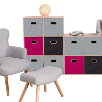 Étagère en bois naturel 6 cases collection Mix - Le Dépôt Bailleul