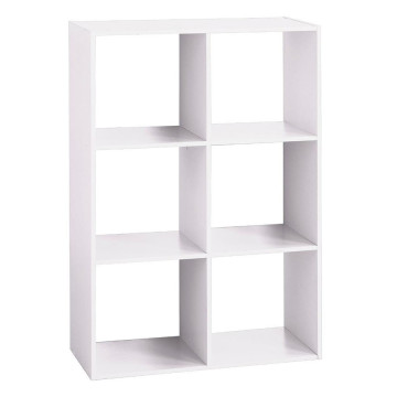 Étagère en bois 6 cases Mix coloris blanc - Le Dépôt Bailleul