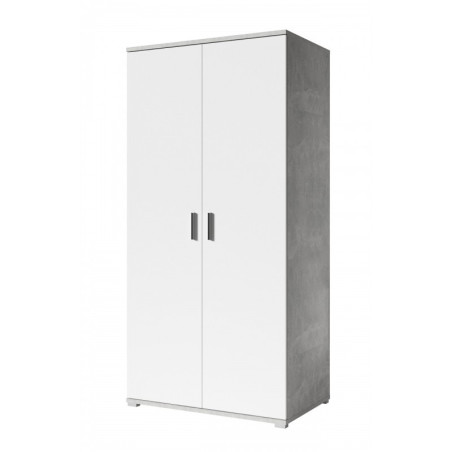 Armoire 2 portes blanc et gris Soma