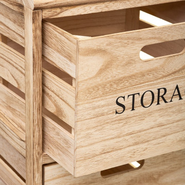 Chiffonnier bois 3 cagettes sur roulettes 5five - Le Dépôt Bailleul