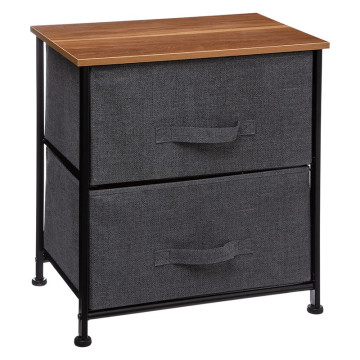 Chevet 2 tiroirs tissus gris foncé 5five - Le Dépôt Bailleul