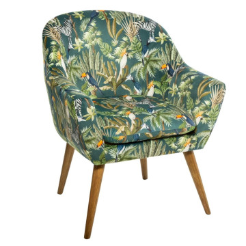Fauteuil motif jungle Sango Atmosphera - Le Dépôt Bailleul