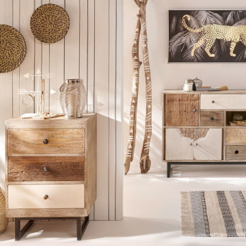 Buffet en bois de manguier Koval nuances unies Atmosphera - Le Dépôt Bailleul