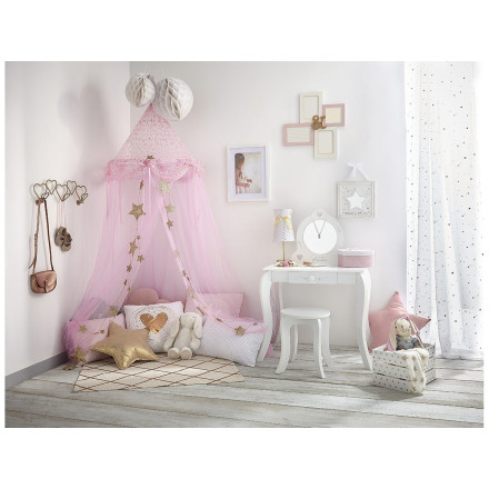 Coiffeuse blanche pour petite fille avec tabouret - Le Dépôt Bailleul