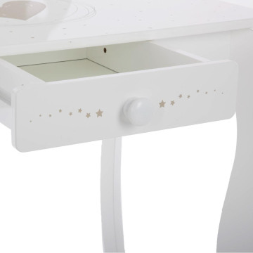 Coiffeuse blanche pour petite fille avec tabouret - Le Dépôt Bailleul