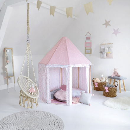 Tente enfant rose et blanc tendance tente cabane chambre - Ciel & terre