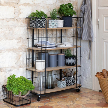 Etagère métal Jordi 4 niveaux roulettes Atmosphera - Le dépôt Bailleul
