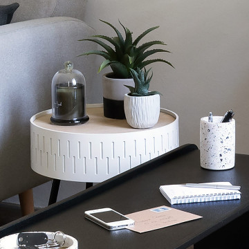 Table à café coffre blanc Shiro Atmosphera - Le Dépôt Bailleul