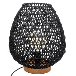 Lampe à poser corde Etel noir Atmosphera - Le Dépôt Bailleul