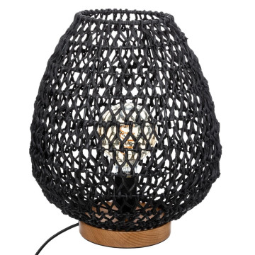 Lampe à poser corde Etel noir Atmosphera - Le Dépôt Bailleul