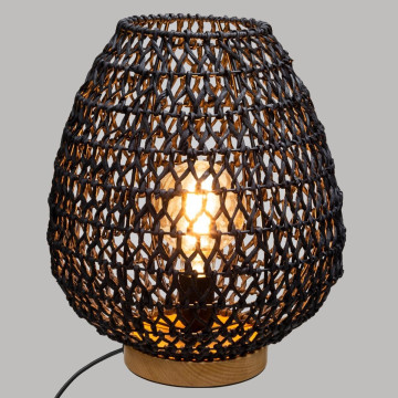 Lampe à poser corde Etel noir Atmosphera - Le Dépôt Bailleul