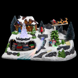 Village de noël animé & lumineux modèle traîneau - Le Dépôt Bailleul