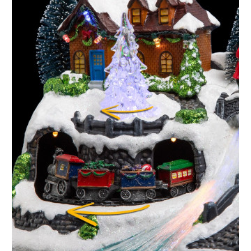 Village de noël animé & lumineux modèle traîneau - Le Dépôt Bailleul