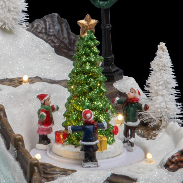 Déco Noël thème chale la montagne lumineux animé - Le Dépôt Bailleul