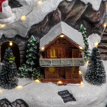 Déco Noël grottes montagne lumineux animé musical - Le Dépôt Bailleul