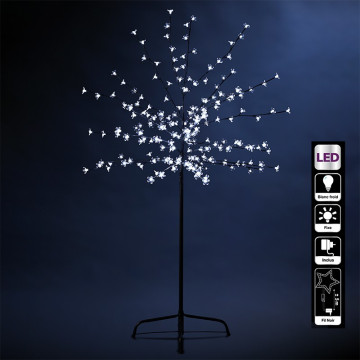 Arbre lumineux 200 fleurs LED coloris blanc - Le Dépôt Bailleul