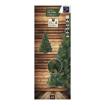 Sapin de Noël vert 180 cm avec pommes de pin - Le Dépôt Bailleul