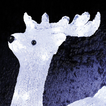 Superbe renne debout lumineux 40 LED blanches - Le Dépôt Bailleul