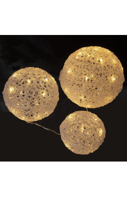 Lot 3 boules 56 LED blanc...