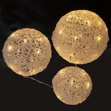 3 boules lumineuses blanc chaud 56 LED pour Noël - Le Dépôt Bailleul