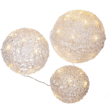 3 boules lumineuses blanc chaud 56 LED pour Noël - Le Dépôt Bailleul