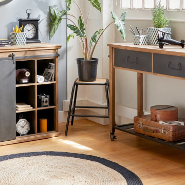 Tabouret Edena bois métal Atmosphera - le dépôt Bailleul