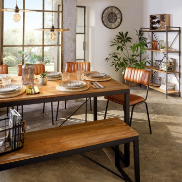 Banc métal et bois Edena Atmosphera - Le Dépôt Bailleul