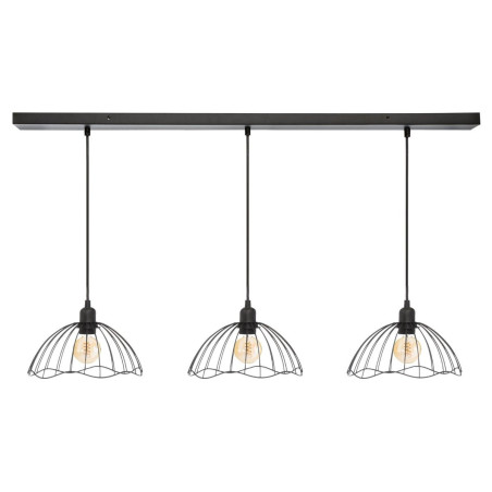 Suspension rampe 3 ampoules Galt noir Atmosphera