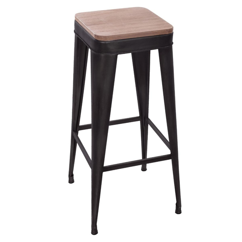 Tabouret de bar noir Joris GM Atmosphera