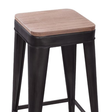 Tabouret de bar noir Joris GM Atmosphera - Le Dépôt Bailleul