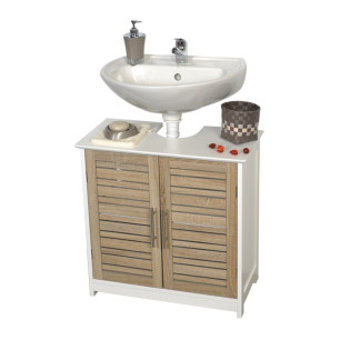 Meuble sous lavabo bicolore...