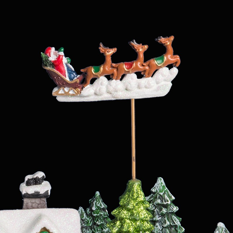 Village de noël animé, lumineux et musical modèle train Le dépôt bailleul