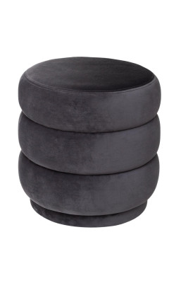 Pouf en velours gris Sinan...