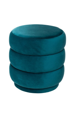 Pouf en velours bleu canard...