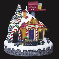 Village de noël animé et lumineux poste du père noël - Le dépôt Bailleul.