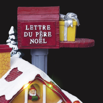 Village de noël animé et lumineux poste du père noël - Le dépôt Bailleul.