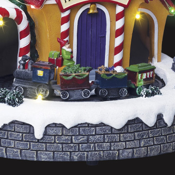 Village de noël animé et lumineux poste du père noël - Le dépôt Bailleul.