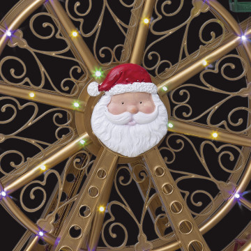 Grande roue père noël animée, lumineuse et musicale - Le dépôt Bailleul.