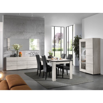 Table à manger 160 cm chêne blanchi Elba - Le Dépôt Bailleul