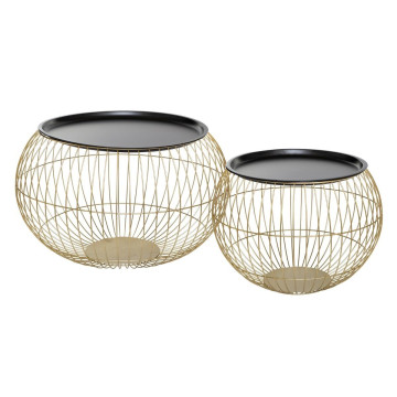 Table basse x2 métal doré Alya Atmosphera - Le Dépôt Bailleul