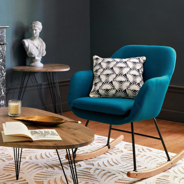 Rocking chair Pera bleu canard Atmosphera - Le Dépôt Bailleul