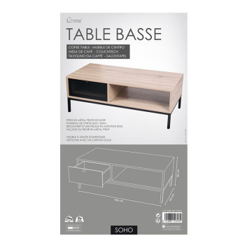 Table basse 1 tiroir 1 niche Soho - Le Dépôt Bailleul