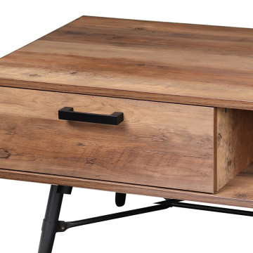 Table basse 1 tiroir pieds métal Hampton - Le Dépôt Bailleul