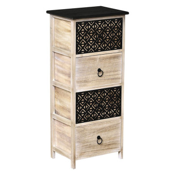 Meuble rectangulaire 4 tiroirs Séri bois noir - Le Dépôt Bailleul