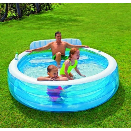 Piscine familiale avec banquette intégrée Intex - Le Dépôt Bailleul