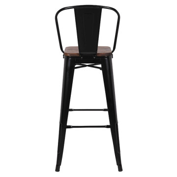 Tabouret de bar Victoria orme antique et noir - Le Dépôt Bailleul