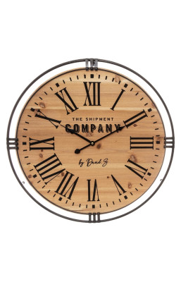Horloge métal et bois D58...